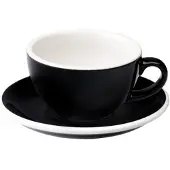 Loveramics Cappuccino kopje met schoteltje Egg Black, 200 ml