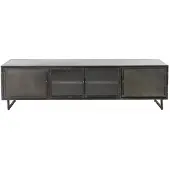 AnLi Style TV-meubel 180cm Rift metal (Zwart, 180x50x40cm)