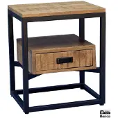Benoa Len 1 Drawer Bedside/Sidetable 50 cm (Naturel, 45x50x36cm)