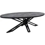 MD Interior Susy ovale salontafel zwart mangohout 130x60cm