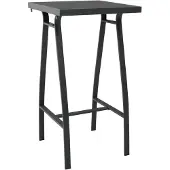vidaXL Tuinbartafel 60x60x110 cm gehard glas zwart