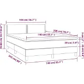 vidaXL Boxspring met matras kunstleer grijs 140x200 cm