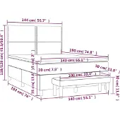 vidaXL Boxspring met matras stof zwart 140x190 cm