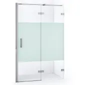 Maxaro Diamond Douchedeur | 120 cm Chroom Helder met matte strook Draaideur