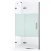 Maxaro Diamond Douchedeur | 90 cm Rvs Helder met matte strook Draaideur