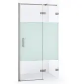 Maxaro Diamond Douchedeur | 90 cm Rvs Helder met matte strook Draaideur