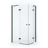 Maxaro Amber Douchecabine | 90x80 cm Mat zwart Helder glas Draaideur Rechthoek