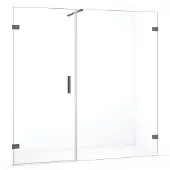 Maxaro Diamond Douchedeur | 195 cm Zwart metaal Helder glas Draaideur