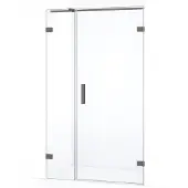 Maxaro Diamond Douchedeur | 105 cm Zwart metaal Helder glas Draaideur