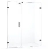 Maxaro Diamond Douchedeur | 155 cm Zwart metaal Helder glas Draaideur