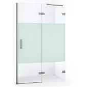 Maxaro Diamond Douchedeur | 120 cm Rvs Helder met matte strook Draaideur