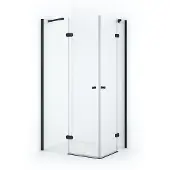Maxaro Amber Douchecabine | 80x70 cm Mat zwart Helder glas Draaideur Rechthoek