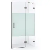 Maxaro Diamond Douchedeur | 90 cm Rvs Helder met matte strook Draaideur