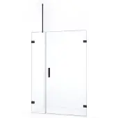 Maxaro Diamond Douchedeur | 125 cm Zwart chroom Helder glas Draaideur