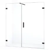 Maxaro Diamond Douchedeur | 175 cm Zwart chroom Helder glas Draaideur