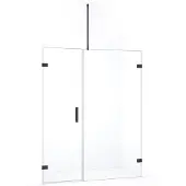 Maxaro Diamond Douchedeur | 155 cm Zwart chroom Helder glas Draaideur
