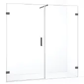 Maxaro Diamond Douchedeur | 195 cm Zwart metaal Helder glas Draaideur