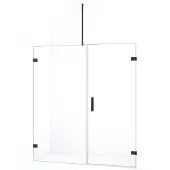 Maxaro Diamond Douchedeur | 175 cm Zwart chroom Helder glas Draaideur