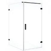 Maxaro Diamond Douchecabine | 140x100 cm Mat zwart Helder glas Draaideur Rechthoek