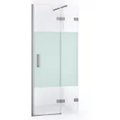 Maxaro Diamond Douchedeur | 80 cm Rvs Helder met matte strook Draaideur