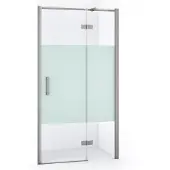 Maxaro Diamond Douchedeur | 100 cm Rvs Helder met matte strook Draaideur