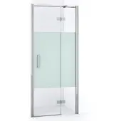 Maxaro Diamond Douchedeur | 80 cm Chroom Helder met matte strook Draaideur