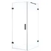 Maxaro Diamond Douchecabine | 100x70 cm Zwart chroom Helder glas Draaideur Rechthoek