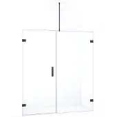 Maxaro Diamond Douchedeur | 175 cm Zwart chroom Helder glas Draaideur