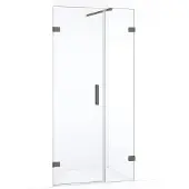 Maxaro Diamond Douchedeur | 95 cm Zwart metaal Helder glas Draaideur