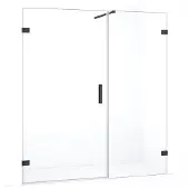 Maxaro Diamond Douchedeur | 165 cm Zwart chroom Helder glas Draaideur