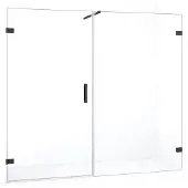 Maxaro Diamond Douchedeur | 215 cm Zwart chroom Helder glas Draaideur