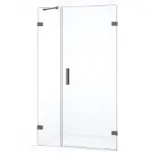 Maxaro Diamond Douchedeur | 95 cm Zwart metaal Helder glas Draaideur