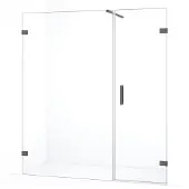 Maxaro Diamond Douchedeur | 175 cm Zwart metaal Helder glas Draaideur