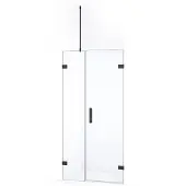 Maxaro Diamond Douchedeur | 95 cm Zwart chroom Helder glas Draaideur