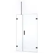 Maxaro Diamond Douchedeur | 95 cm Zwart chroom Helder glas Draaideur