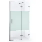 Maxaro Diamond Douchedeur | 90 cm Chroom Helder met matte strook Draaideur