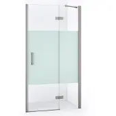 Maxaro Diamond Douchedeur | 90 cm Rvs Helder met matte strook Draaideur