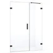 Maxaro Diamond Douchedeur | 135 cm Zwart chroom Helder glas Draaideur