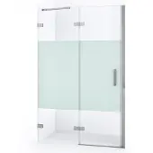 Maxaro Diamond Douchedeur | 120 cm Chroom Helder met matte strook Draaideur