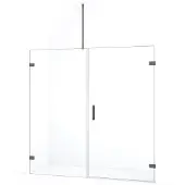 Maxaro Diamond Douchedeur | 175 cm Zwart metaal Helder glas Draaideur
