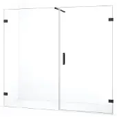 Maxaro Diamond Douchedeur | 195 cm Zwart chroom Helder glas Draaideur