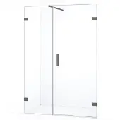 Maxaro Diamond Douchedeur | 135 cm Zwart metaal Helder glas Draaideur