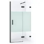 Maxaro Diamond Douchedeur | 90 cm Mat zwart Helder met matte strook Draaideur