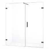 Maxaro Diamond Douchedeur | 165 cm Zwart metaal Helder glas Draaideur
