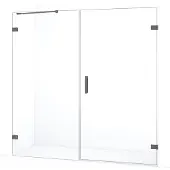 Maxaro Diamond Douchedeur | 195 cm Zwart metaal Helder glas Draaideur