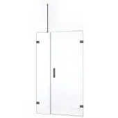 Maxaro Diamond Douchedeur | 95 cm Zwart metaal Helder glas Draaideur