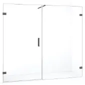 Maxaro Diamond Douchedeur | 205 cm Zwart metaal Helder glas Draaideur