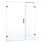 Maxaro Diamond Douchedeur | 145 cm Zwart metaal Helder glas Draaideur
