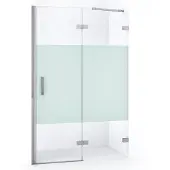 Maxaro Diamond Douchedeur | 110 cm Chroom Helder met matte strook Draaideur