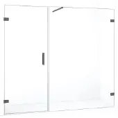 Maxaro Diamond Douchedeur | 215 cm Zwart metaal Helder glas Draaideur